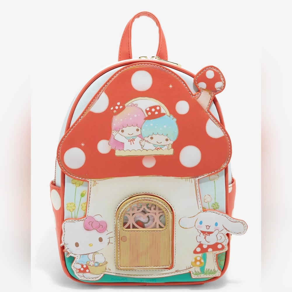Her Universe Hello Kitty And Friends Mushroom House Mini Backpack